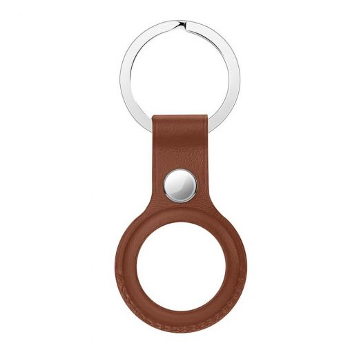 Підвіска з кільцем CasePro Leather Key Ring Saddle Brown для AirTag