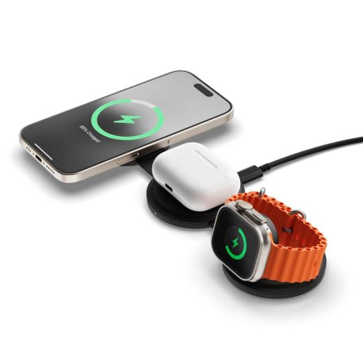 Беспроводная зарядка Satechi OntheGo™ 3 в 1 Charger Black (ST-QTG31K)