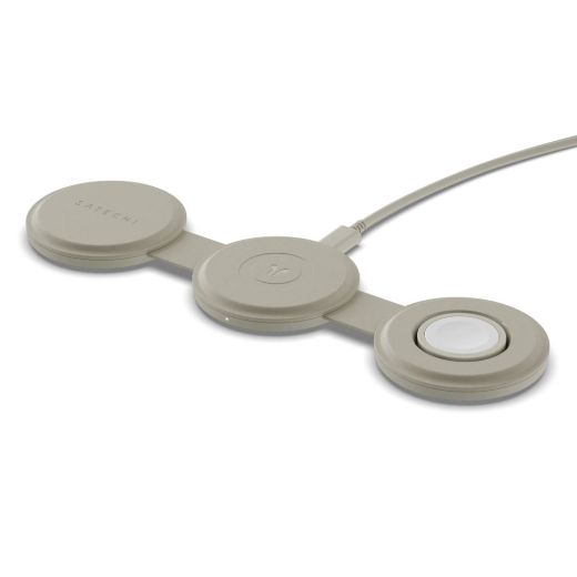 Беспроводная зарядка Satechi OntheGo™ 3 в 1 Charger Sand (ST-QTG31W)