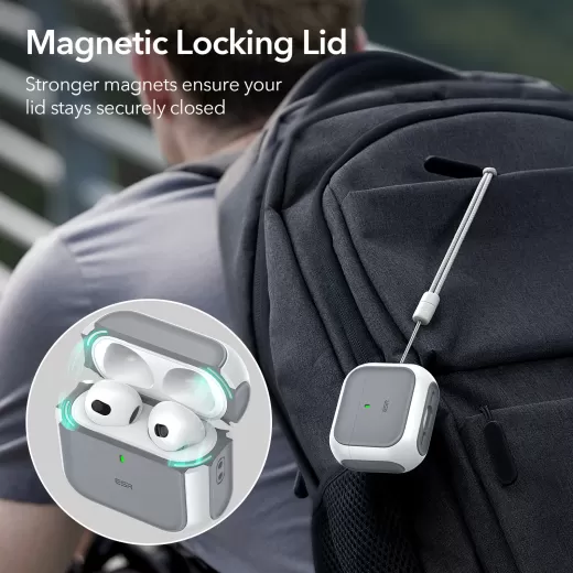 Чехол ESR Orbit Hybrid Snap-and-Charge Bundle White для AirPods 4 (2024)