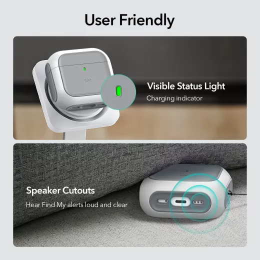 Чехол ESR Orbit Hybrid Snap-and-Charge Bundle White для AirPods 4 (2024)