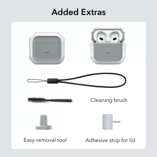 Чехол ESR Orbit Hybrid Snap-and-Charge Bundle White для AirPods 4 (2024)