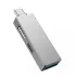 Переходник WIWU T02 Pro (Type-C to USB-A 3.0 | USB-A 2.0 | USB-C) Gray