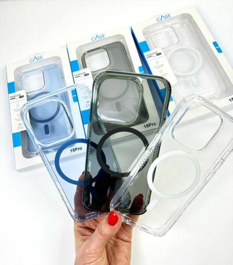Чохол CasePro Protected Transparent Blue для iPhone 15 Pro Max