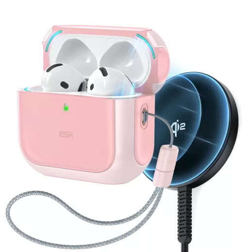 Чохол ESR Orbit Hybrid Snap-and-Charge Bundle Pink для AirPods 4 (2024)