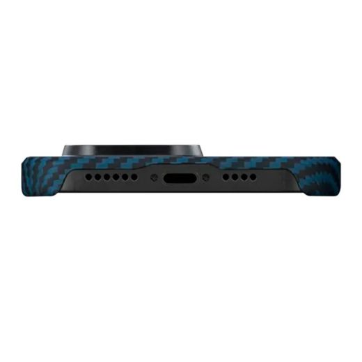 Карбоновый чехол Pitaka MagEZ Case 3 1500D (Twill)  Black/Blue для iPhone 14 Pro Max (KI1408PM)