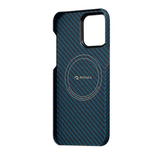 Карбоновый чехол Pitaka MagEZ Case 3 1500D (Twill)  Black/Blue для iPhone 14 Pro Max (KI1408PM)