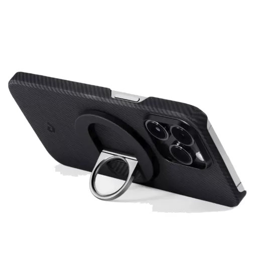 Магнітне кільце-підставка для телефону Pitaka MagEZ Grip 2 Twill 600D Black/Grey (MGB2303)