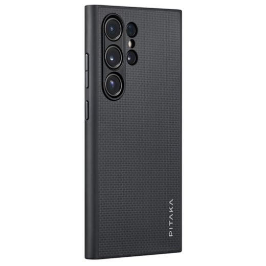 Карбоновий чохол Pitaka PinButton Case Black/Grey Plain для Samsung Galaxy S24 Ultra (MCP2401F)