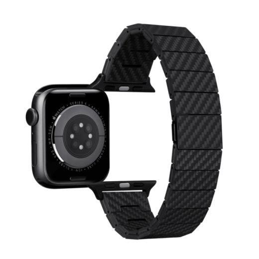Карбоновый ремешок Pitaka Carbon Fiber Watch Band Modern Black/Grey для Apple Watch 49mm | 45mm | 44mm (AWB2307)