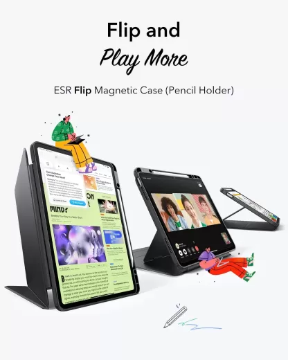 Чехол ESR Flip Magnetic Case with Pencil Holder Starlight для iPad Air 13” M2 | M3 (2024 | 2025)