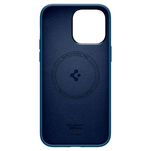 Силиконовый чехол Spigen Silicone Fit (MagFit) Navy Blue для iPhone 14 Pro (ACS04992)