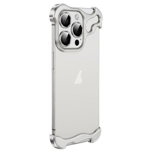 Алюминиевый бампер CasePro Luxury Irregular Aluminum Alloy Bumper Silver для iPhone 16 Pro Max