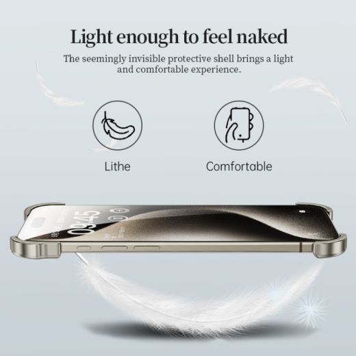 Алюмінієвий бампер CasePro Luxury Irregular Aluminum Alloy Bumper Silver для iPhone 15 Pro