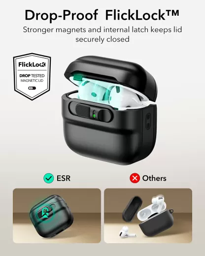 Чехол с ремешком ESR Pulse FlickLock Case (HaloLock) Black для AirPods 4 (2024) (1C0130102)