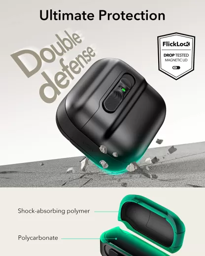 Чехол с ремешком ESR Pulse FlickLock Case (HaloLock) Black для AirPods 4 (2024) (1C0130102)