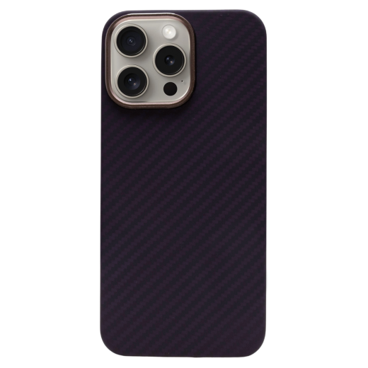Карбоновий чохол CasePro Premium Carbon Case with MagSafe Purple для iPhone 14 Pro