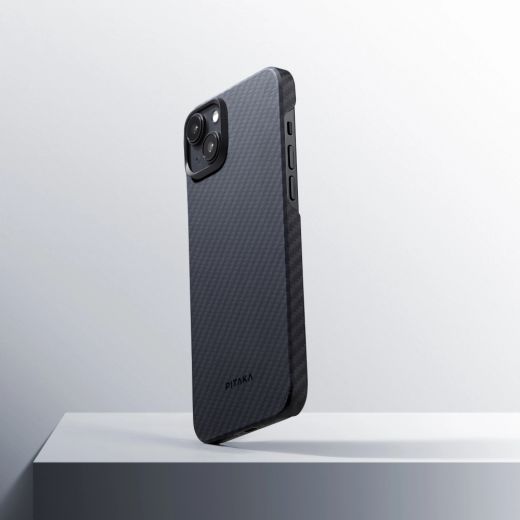 Карбоновий чохол Pitaka MagEZ Case 4 Twill 1500D Black/Grey для iPhone 15 Plus (KI1501M)