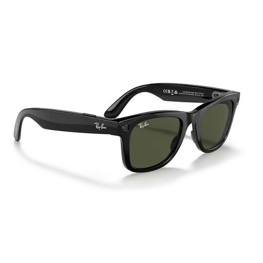 Cмарт-очки с камерой Ray-Ban Stories | Wayfarer Shiny Black Classic G-15 Green Lens