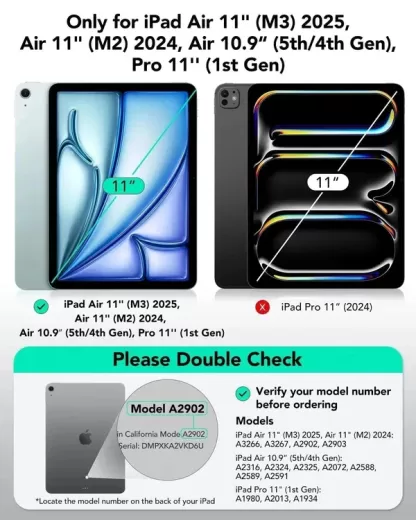 Чехол ESR Rebound Magnetic Case Forest Green для iPad Air 11” M2 | M3 (2024 | 2025) | Air 10.9" 4 | 5 M1 (2020 | 2022) (3C02200400404)