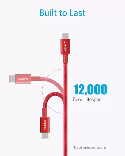 Кабель Anker Nylon USB-C to USB-C 100W Cable (3м) Red