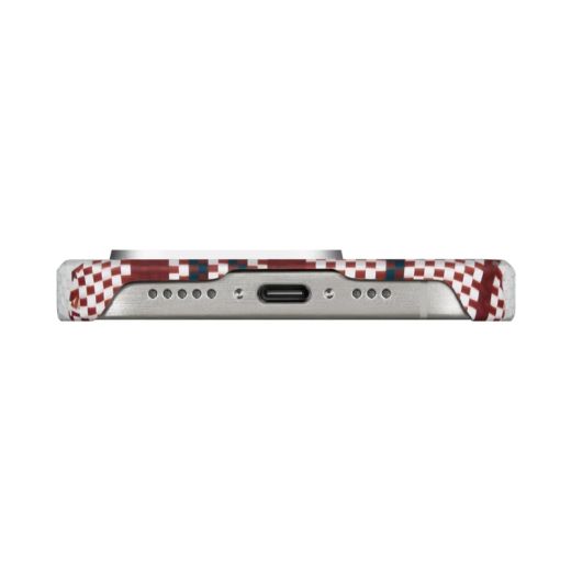 Карбоновий чохол Pitaka red-white-blue MagEZ Case 4 Red для iPhone 15 Pro