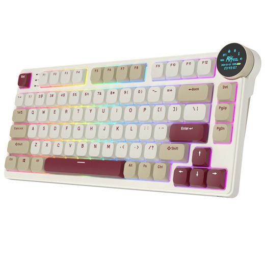 Бездротова клавіатура Royal Kludge N80 Wireless Keyboard UA\RU\ENG Cherry Profile (Brown Switch) Rosy Clouds (RK-N80UARUENG-CHP-BS-RC)