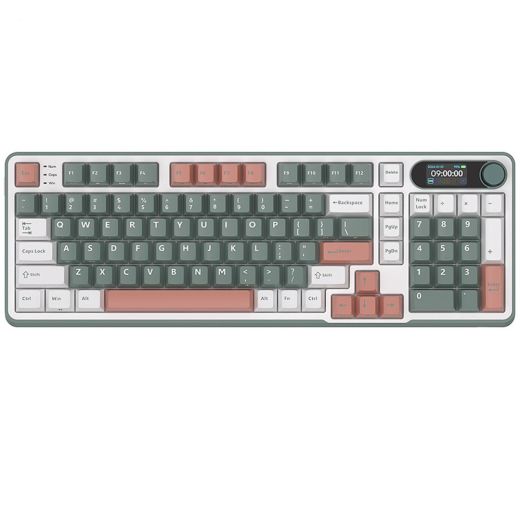Бездротва клавіатура Royal Kludge S98 Wireless Keyboard UA\RU\ENG Cherry Profile (Brown Switch) Clay Green (RK-S98UARUENG-CHP-BS-CG)