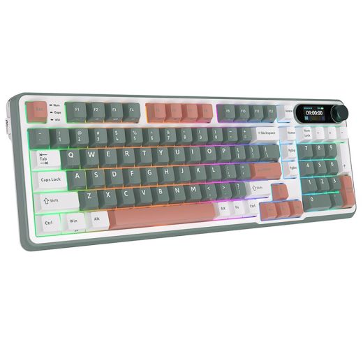 Бездротва клавіатура Royal Kludge S98 Wireless Keyboard UA\RU\ENG Cherry Profile (Brown Switch) Clay Green (RK-S98UARUENG-CHP-BS-CG)