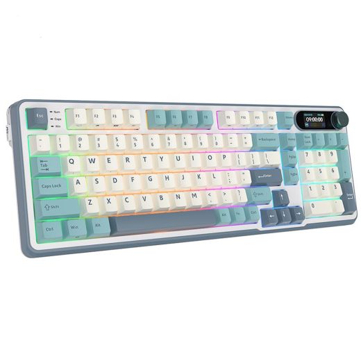 Беспроводная клавиатура Royal Kludge S98 Wireless Keyboard UA\RU\ENG Cherry Profile (Brown Switch) Sky Blue (RK-S98UARUENG-CHP-BS-SB)