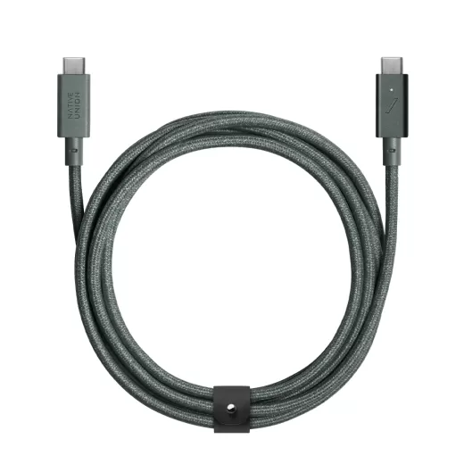 Кабель Native Union Belt Cable USB-C to USB-C Pro 240W Slate Green (2.4 метра) (BELT-PRO2-GRN-NP)
