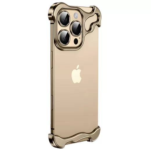 Алюмінієвий бампер CasePro Luxury Irregular Aluminum Alloy Bumper Gold для iPhone 16 Pro