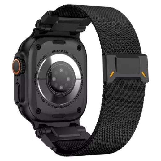 Металлический ремешок CasePro Milanese Titanium Color Band Black для Apple Watch 49мм | 46мм | 45мм | 44мм