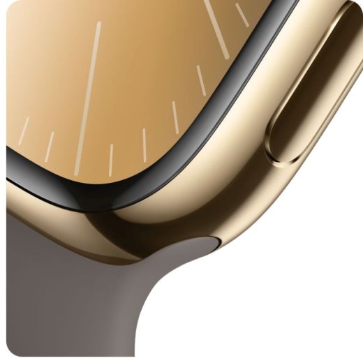 Смарт-годинник Apple Watch Series 9 GPS + Cellular, 45mm Gold Stainless Steel Case with Clay Sport Band
