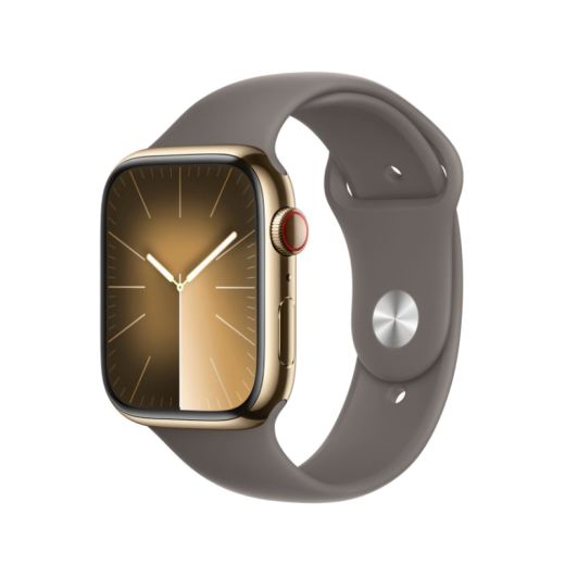 Смарт-часы Apple Watch Series 9 GPS + Cellular, 45mm Gold Stainless Steel Case with Clay Sport Band