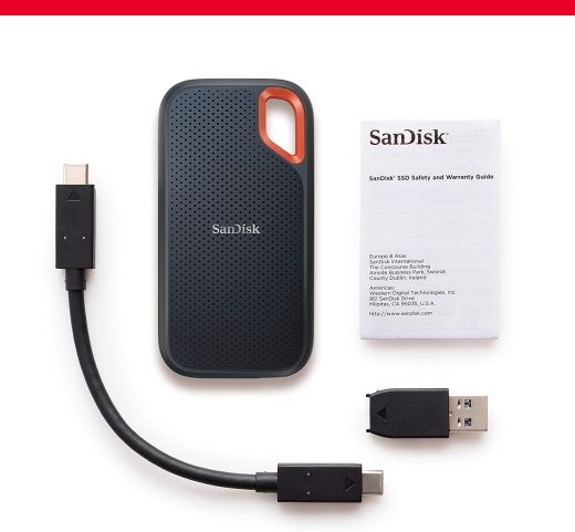 Внешний SSD-накопитель USB 1TB SanDisk Extreme Portable Gen 2 Black (SDSSDE61-1T00-G25)