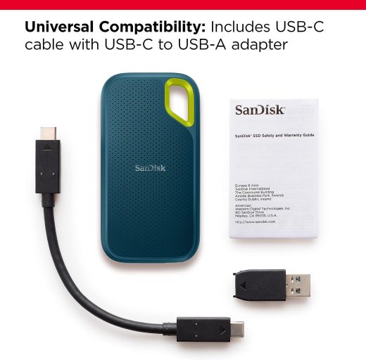 Внешний SSD-накопитель USB 1TB SanDisk Extreme Portable Gen 2 Monterey (SDSSDE61-1T00-G25M)