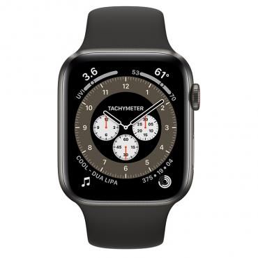 Apple Watch Series 6 Edition 44mm Space Black Titanium Case with Black Sport Band (M0H13)