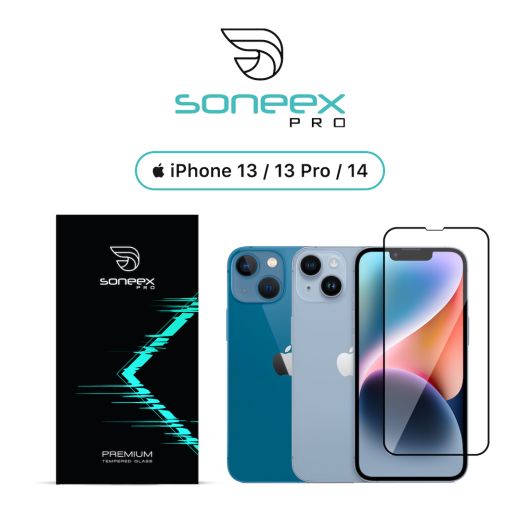 Защитное стекло Soneex Pro 2.5D Full Silk Screen + Anti Static для iPhone 13 | 13 Pro | 14