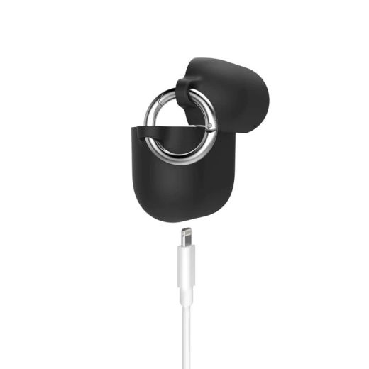 Чехол с карабином Speck Presidio with Soft-Touch Coating Case Black/Bright Silver для AirPods 3 (SP-141175-1041)