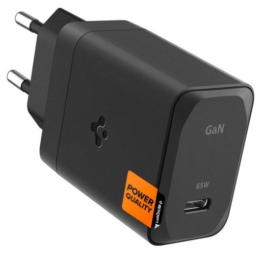 Швидка зарядка Spigen ArcStation™ Pro GaN-651 65W Black + кабель Type-C Cable Black (ACH05475)