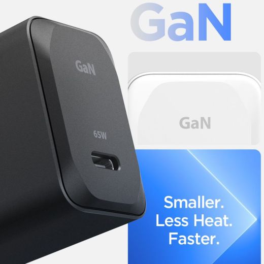 Швидка зарядка Spigen ArcStation™ Pro GaN-651 65W Black + кабель Type-C Cable Black (ACH05475)
