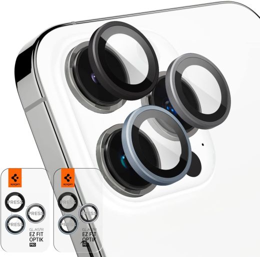 Защитное стекло для камеры Spigen Camera Lens Screen Protector GlasTR EZ Fit Optik Pro (2 Pack) для iPhone 15 Pro | iPhone 15 Pro Max | iPhone 14 Pro Max | iPhone 14 Pro (AGL06159)
