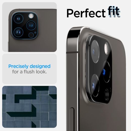 Защитное стекло для камеры Spigen Camera Lens Screen Protector GlasTR Optik Black для iPhone 15 Pro Max | iPhone 15 Pro | iPhone 14 Pro | 14 Pro Max (AGL05273)