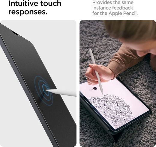 Матовая защитная пленка для рисования Spigen Screen Protector Paper Touch Pro для iPad Pro 12.9" M2 (2022) | iPad Pro 12.9" (2021) (AFL05859)