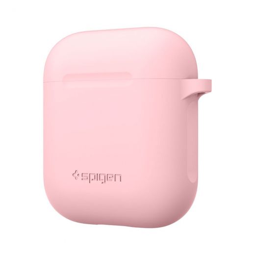 Чохол Spigen Silicone Case Pink з карабіном для AirPods