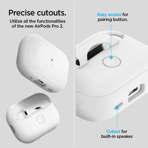 Силіконовий чохол Spigen Silicone Fit White/Gray для Apple AirPods Pro (2 покоління) (ACS05811)