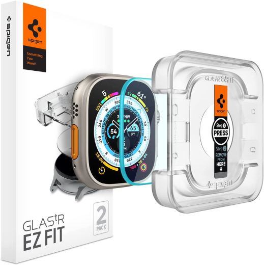 Защитное стекло Spigen Tempered Glass Screen Protector GlasTR EZ FIT Transparency (2 Pack) для Apple Watch Ultra | Ultra 2 49mm (AGL05556)