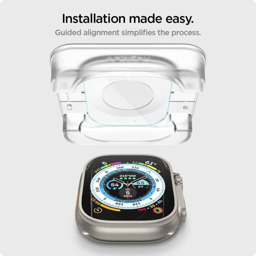 Захисне скло Spigen Tempered Glass Screen Protector GlasTR EZ FIT Transparency (2 Pack) для Apple Watch Ultra | Ultra 2 49mm (AGL05556)