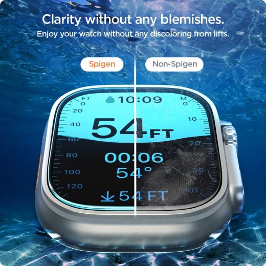 Захисне скло Spigen Tempered Glass Screen Protector GlasTR EZ FIT Transparency (2 Pack) для Apple Watch Ultra | Ultra 2 49mm (AGL05556)
